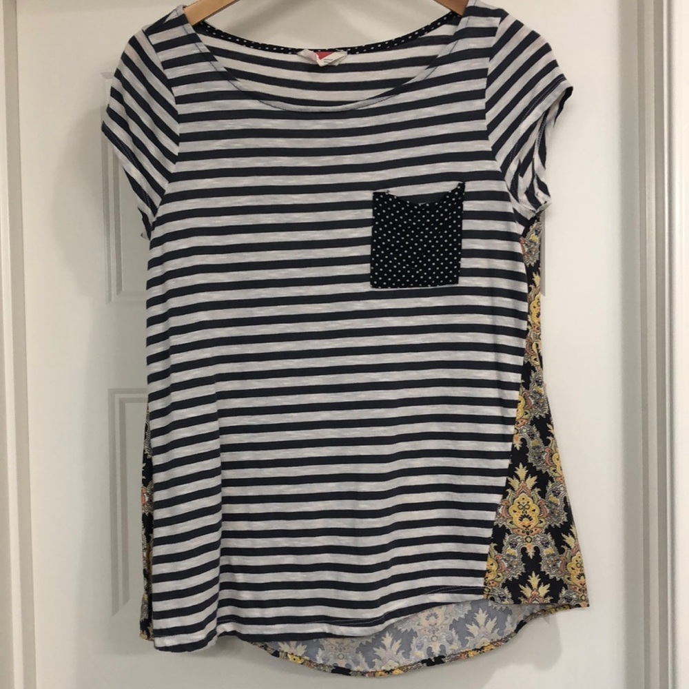 Anthropologie mixed print top NWOT